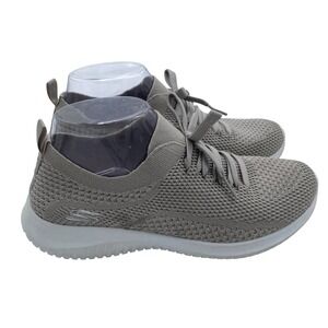 Sketchers Ultra Flex Statements Sneakers Pull On Knit Taupe US 8.5 12841 Comfort